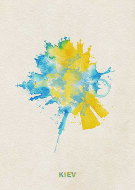 Kiev Skyline Colorful