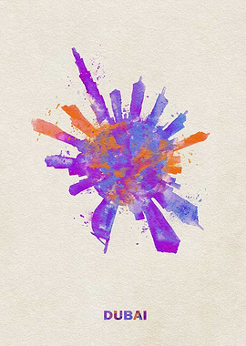 Dubai Skyline Colorful