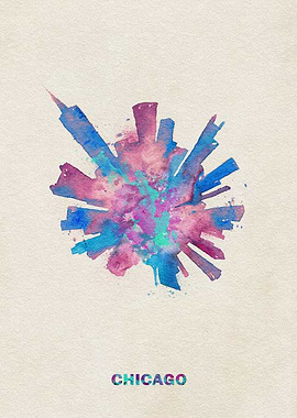Chicago Skyline Colorful