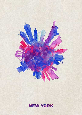 New York Skyline Colorful