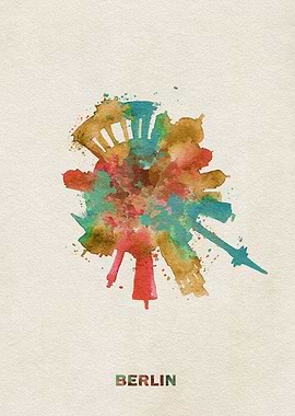 Berlin Skyline Colorful