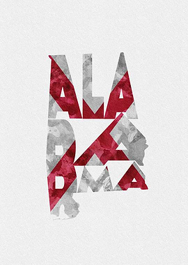 Alabama Map Flag Typo