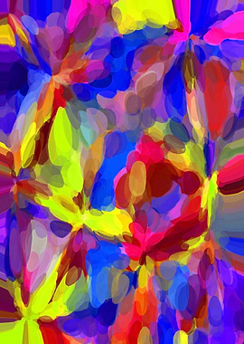 circle pattern abstract background in blue yellow