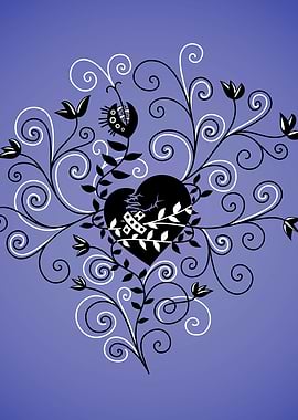 Gothic Abstract Whimsical Fixed Broken Heart