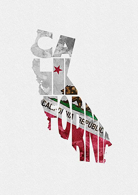 California Map Flag