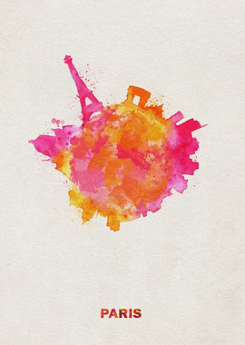 Paris Skyline Colorful