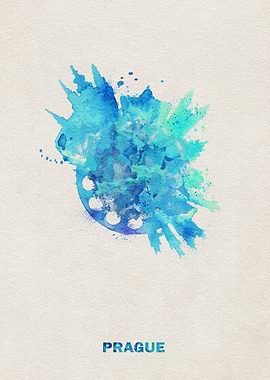 Prague Skyline Colorful