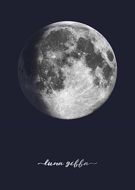 Waxing Gibbous Moon - Latin - On Navy Blue