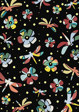 Dragonflies and flowers