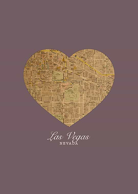 Las Vegas Nevada City Heart Street Map