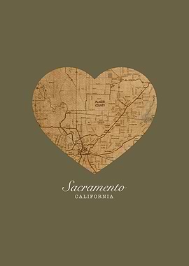 Sacramento California City Heart Street Map