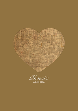 Phoenix Arizona City Heart Street Map