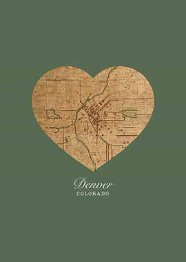 Denver Colorado City Heart Street Map