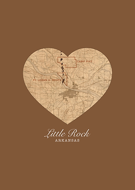 Little Rock Arkansas City Heart Street Map