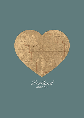 Portland Oregon City Heart Street Map