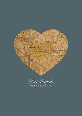 Pittsburgh Pennsylvania City Street Map Love