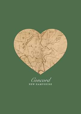 Concord New Hampshire City Heart Street Map
