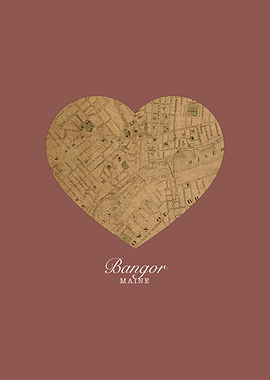 Bangor Maine City Heart Street Map