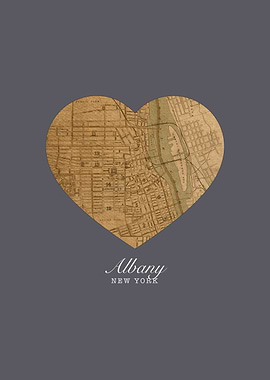 Albany New York City Street Map Love