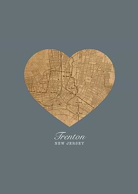 Trenton New Jersey City Heart Street Map