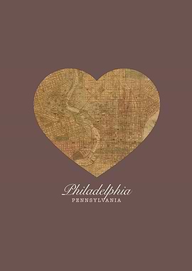 Philadelphia Pennsylvania City Street Map Love
