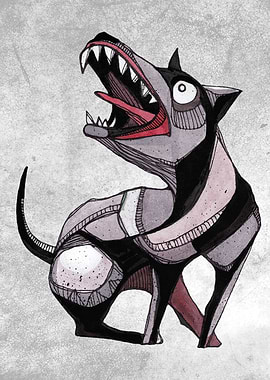 Crazy dog illustration