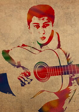 Paul Anka Watercolor Portrait