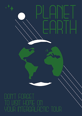 Earth - Vintage Space Travel Poster
