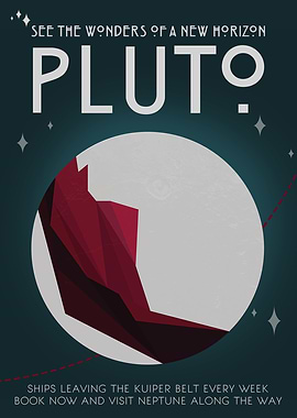 Pluto - Vintage Space Travel Poster