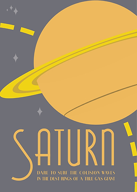 Saturn - Vintage Space Travel Poster