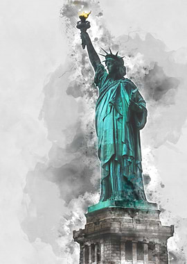 statue of liberty / watercolor