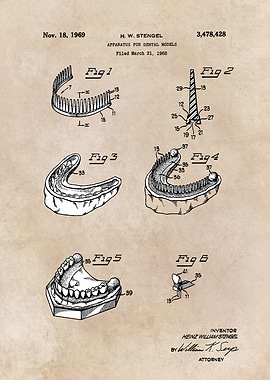 patent art Stengel 1969 Apparatus for dental model