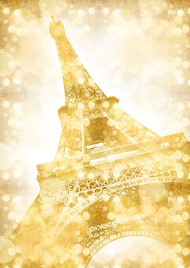 EIFFEL TOWER golden paint