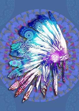 vintage mandala headdress purple