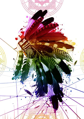 native headdress abstract