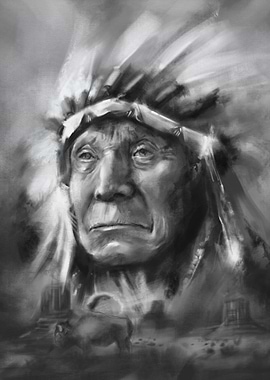 red cloud-black and white portrait