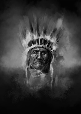 geronimo-black and white portrait
