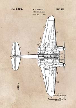 patent art Burnelli 1939 Military airplane