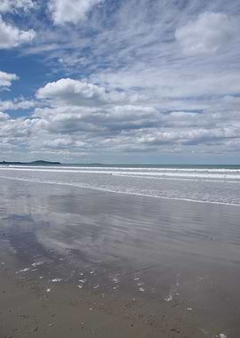 Reflections on the Beach Sky