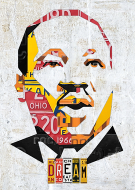MLK Dream Portrait in License Plates