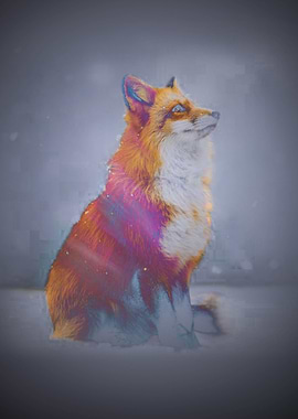 The Red Fox And The Aurora II