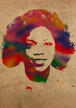 Oprah Winfrey Vintage 1978 Watercolor Portrait