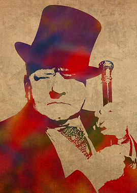 WC Fields Watercolor Portrait