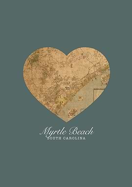 Myrtle Beach South Carolina City Heart Street Map