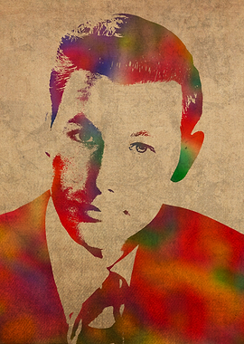 Young Johnny Carson Watercolor Portrait