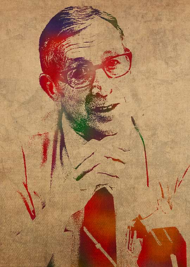Coach John Wooden Watercolor Portrait