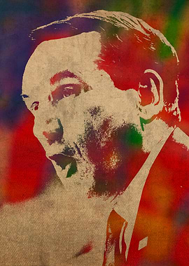 Coach Mike Krzyzewski Watercolor Portrait