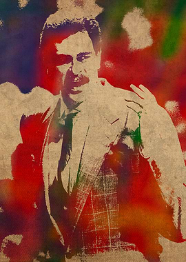 Coach Phil Jackson Watercolor Portrait