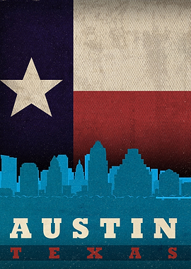 Austin Texas City Skyline State Flag
