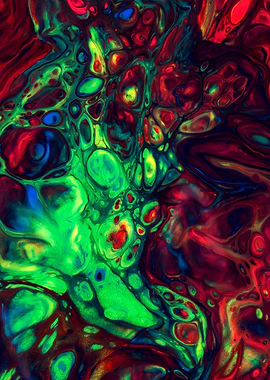 Abstract composition with green accent